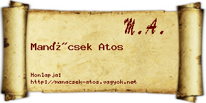 Manácsek Atos névjegykártya